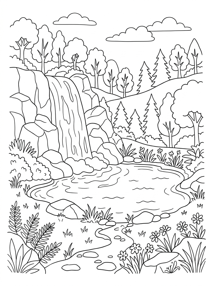 Landscape Coloring Pages 23 free Landscape tree coloring pages