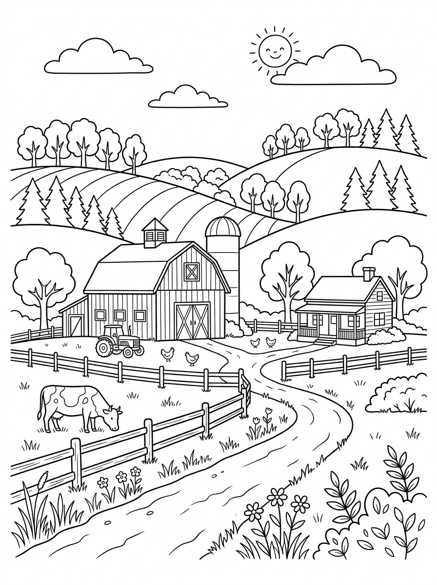 Landscape Coloring Pages 5 Landscape cards coloring pages