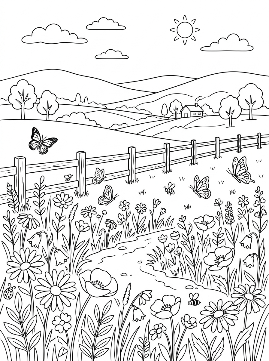 Landscape Coloring Pages 7 free adult Landscape coloring pages