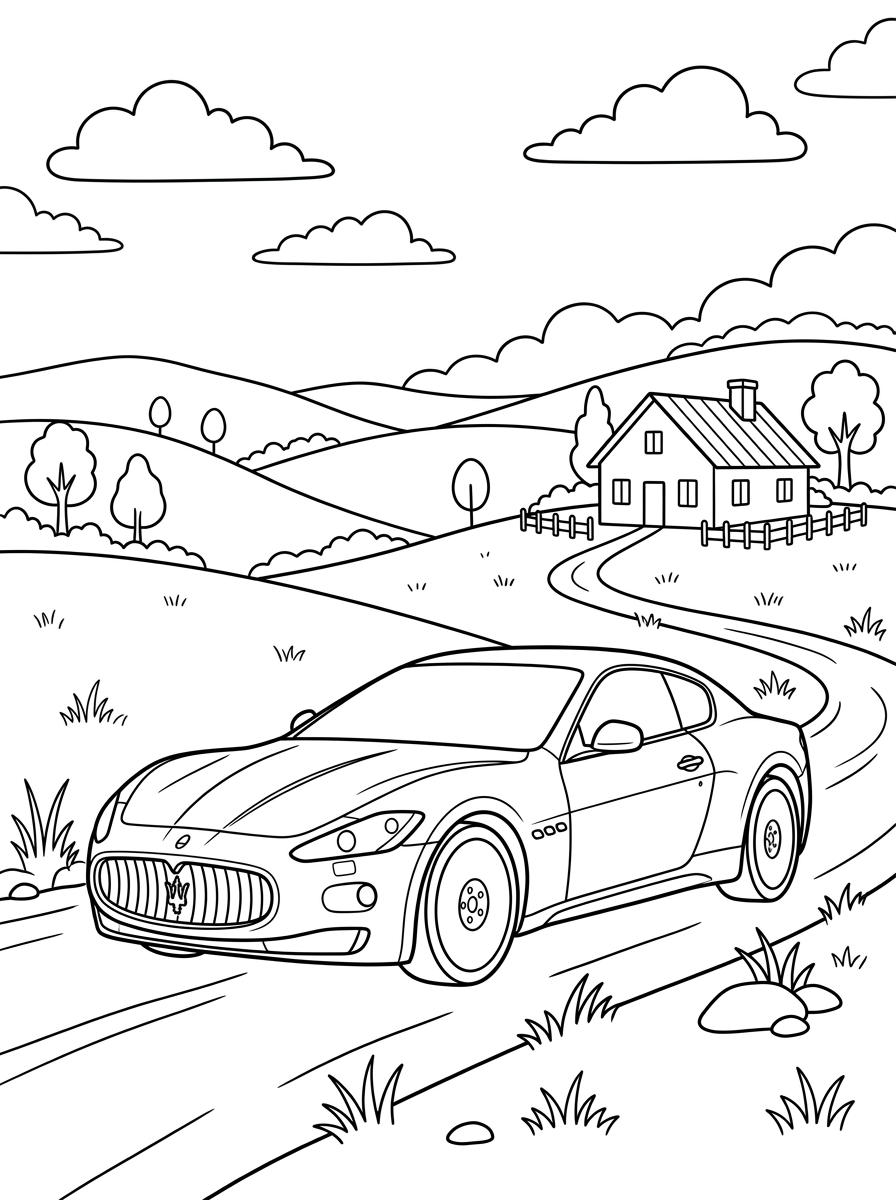 free printable Maserati coloring pages