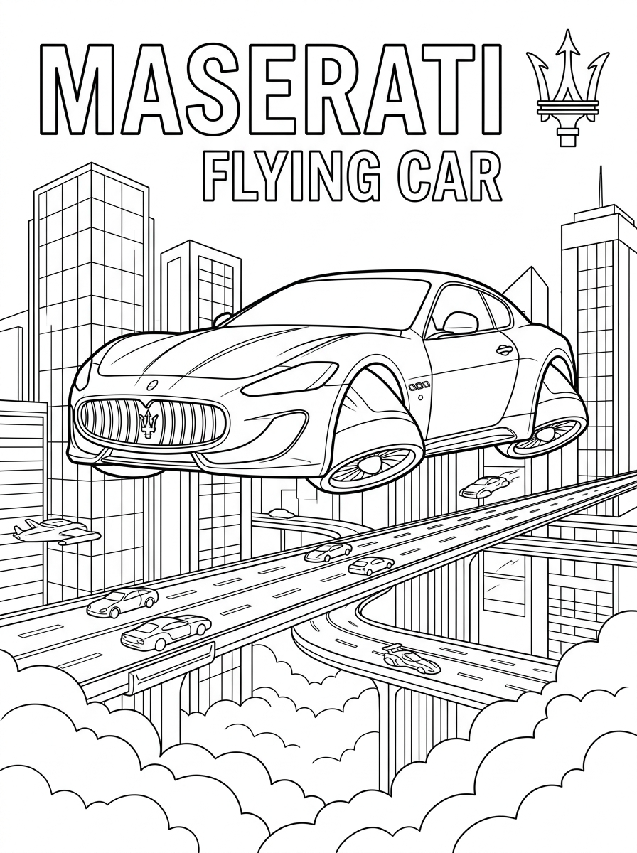 kids Maserati coloring pages