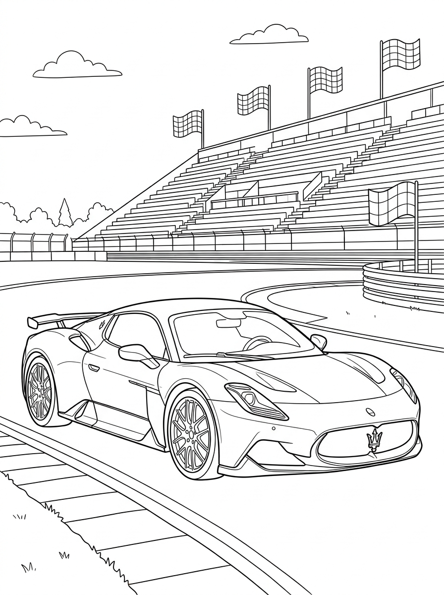 kids Maserati coloring pages 1