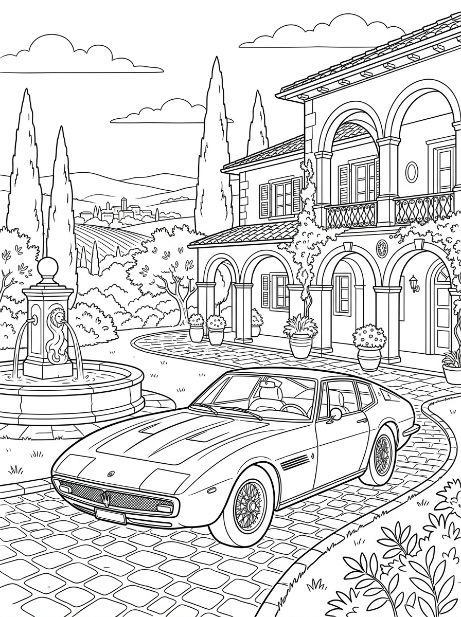Maserati coloring pages pdf
