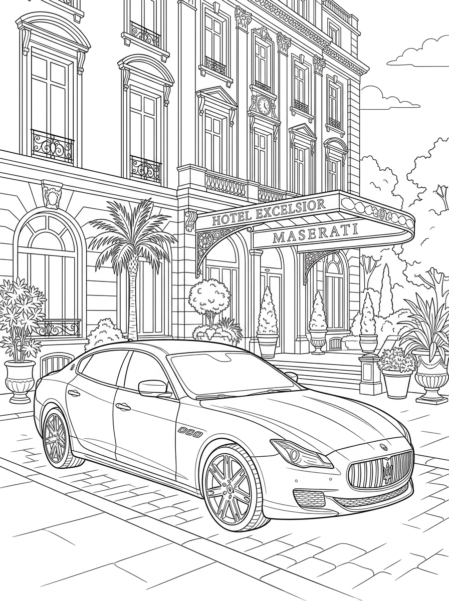 Maserati coloring pages for preschoolers 1