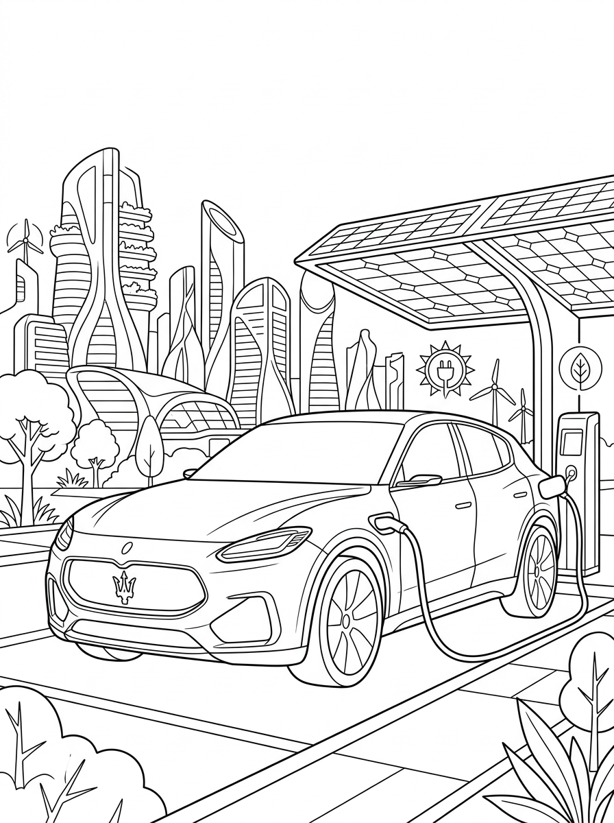 Maserati adult coloring pages 1
