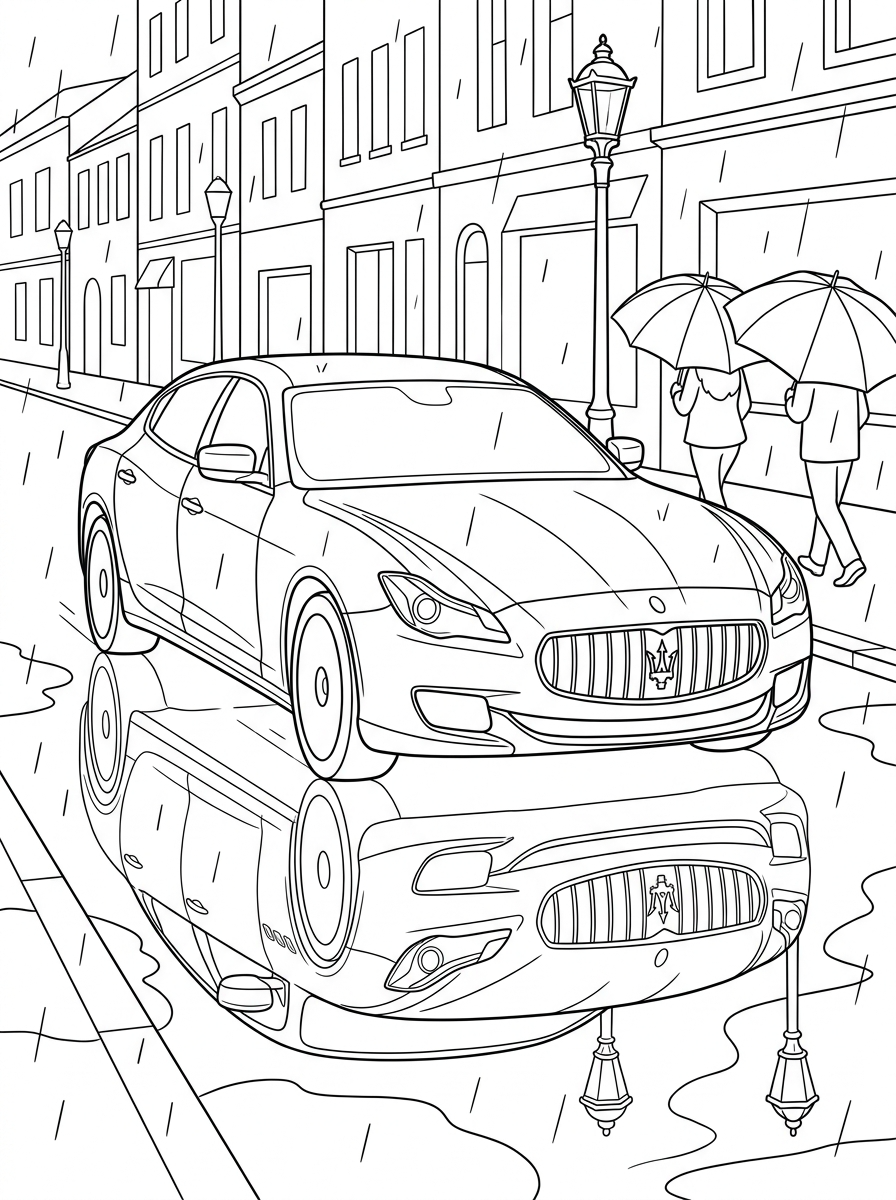 preschool Maserati coloring pages