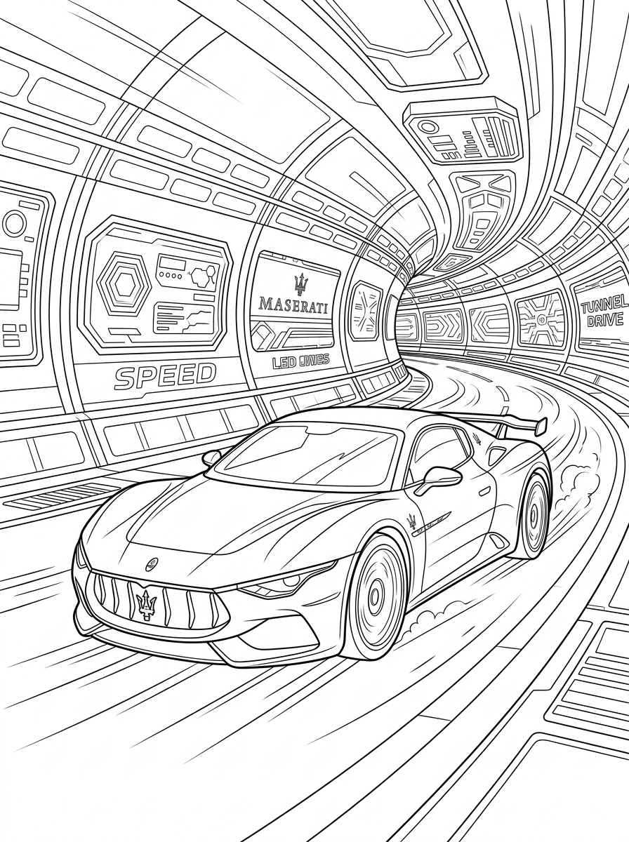 Maserati ornaments coloring pages