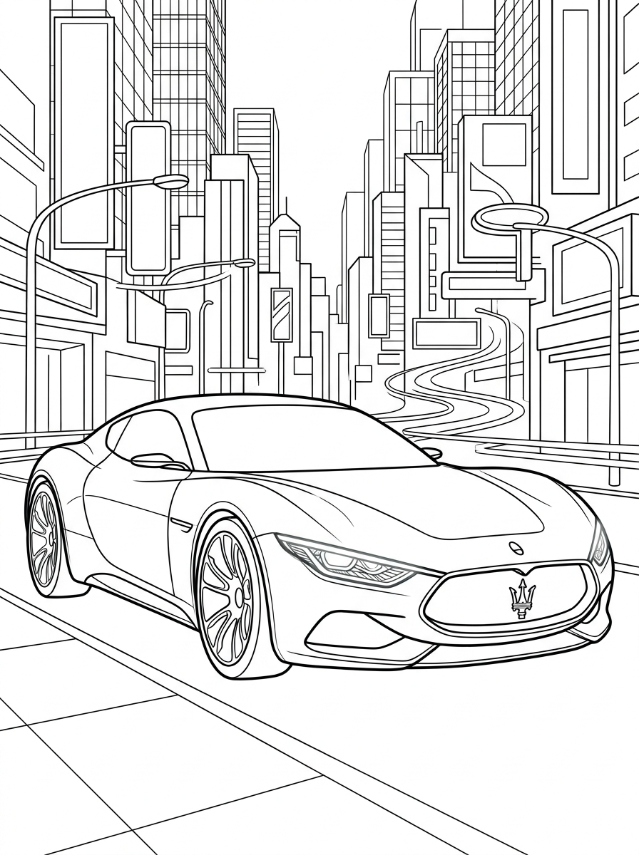 free Maserati coloring pages for adults