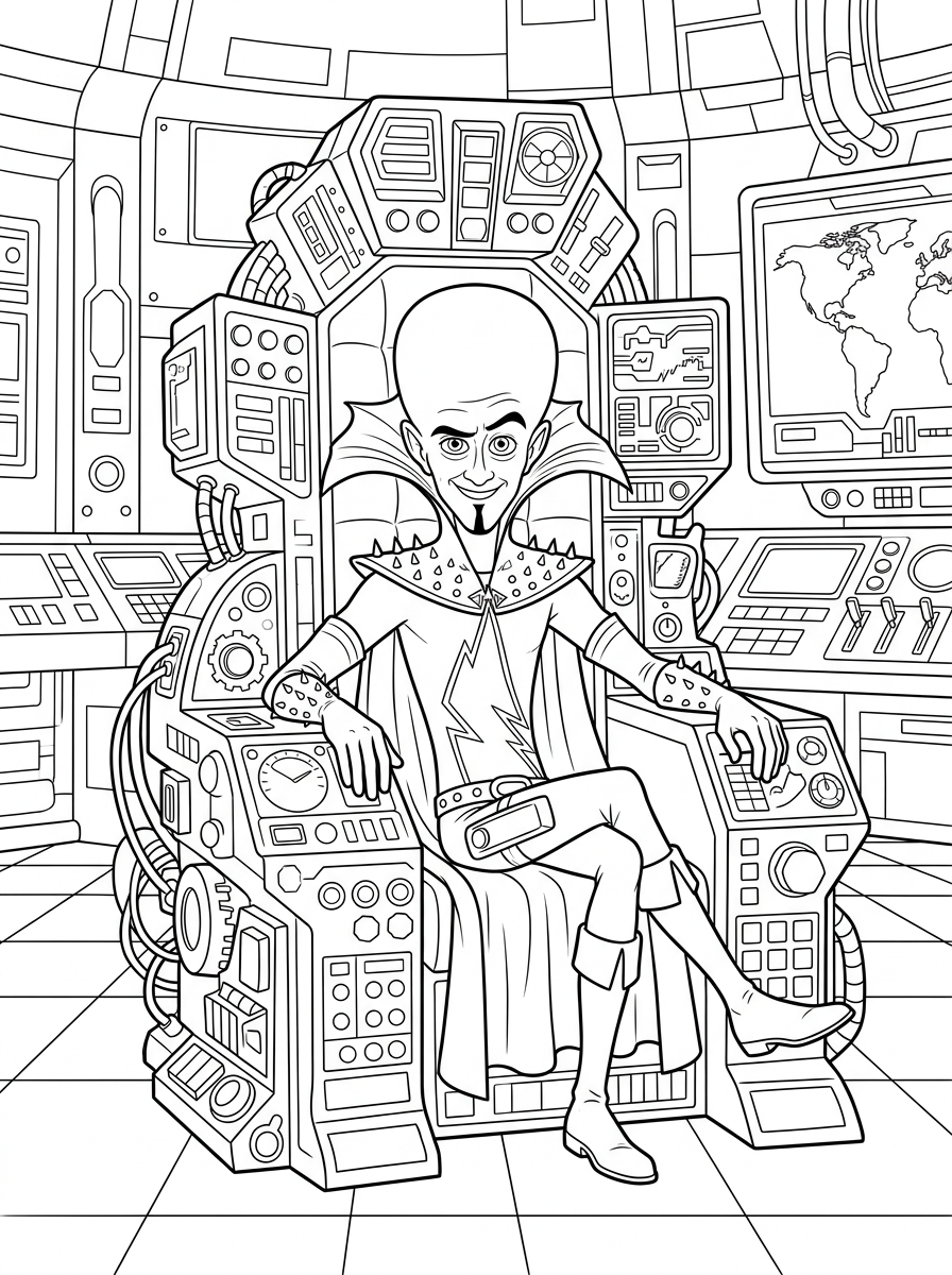 Megamind Coloring Pages 19 easy Megamind coloring pages