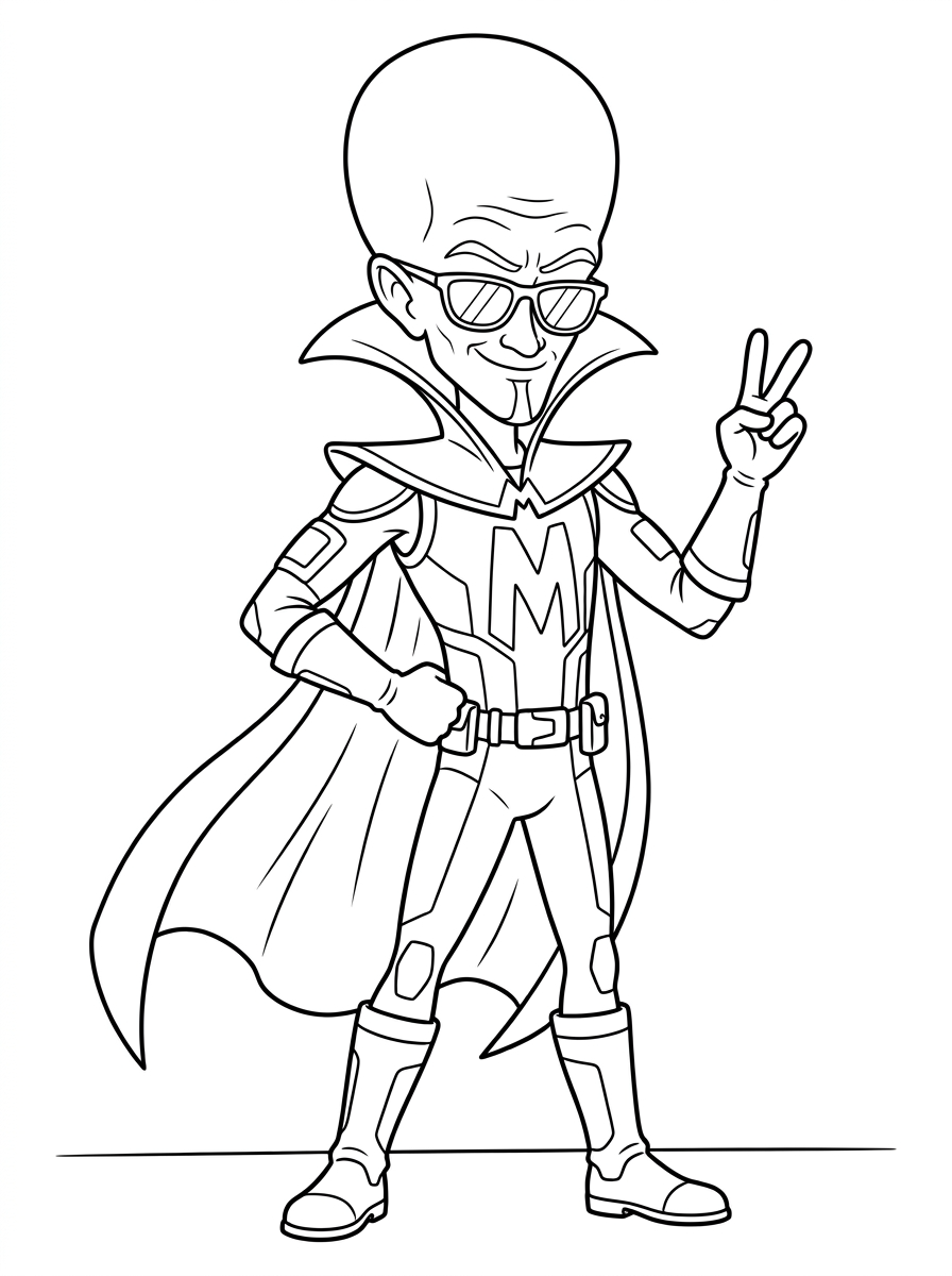 Megamind Coloring Pages 9 free Megamind coloring pages 1