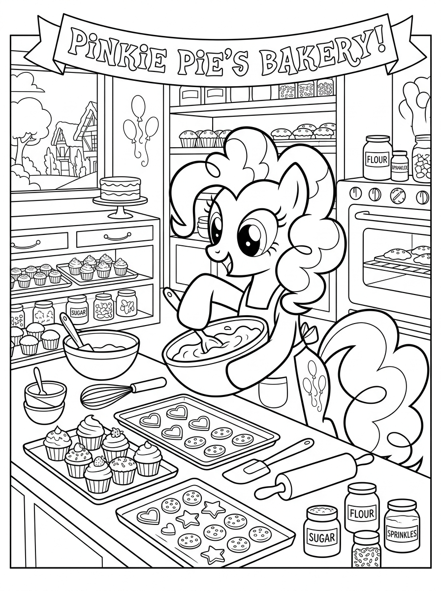 Kolorowanki Pinkie Pie 2 Kolorowanki z ozdobami Pinkie Pie