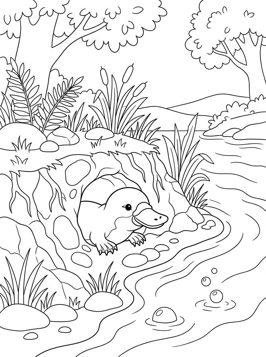 Platypus cards coloring pages