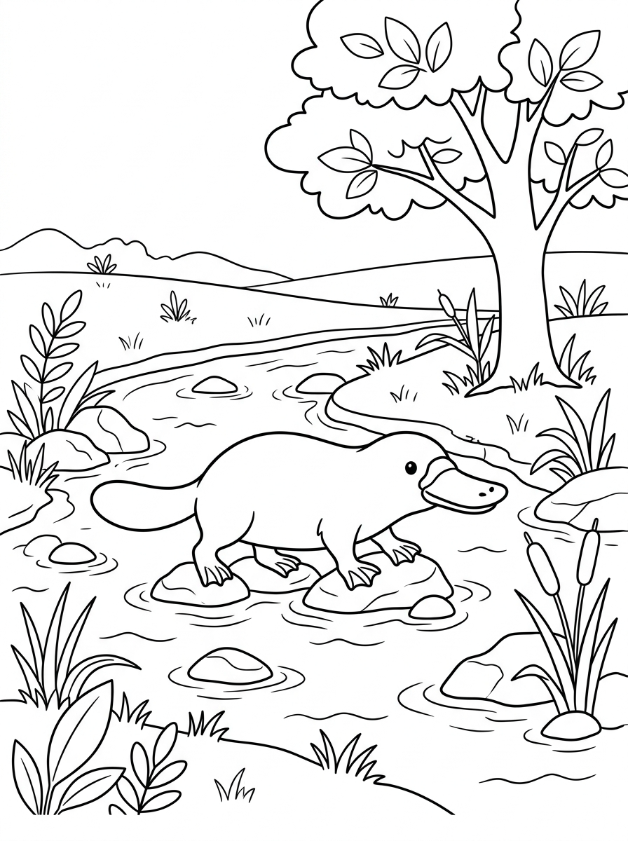 Platypus ornaments coloring pages 1