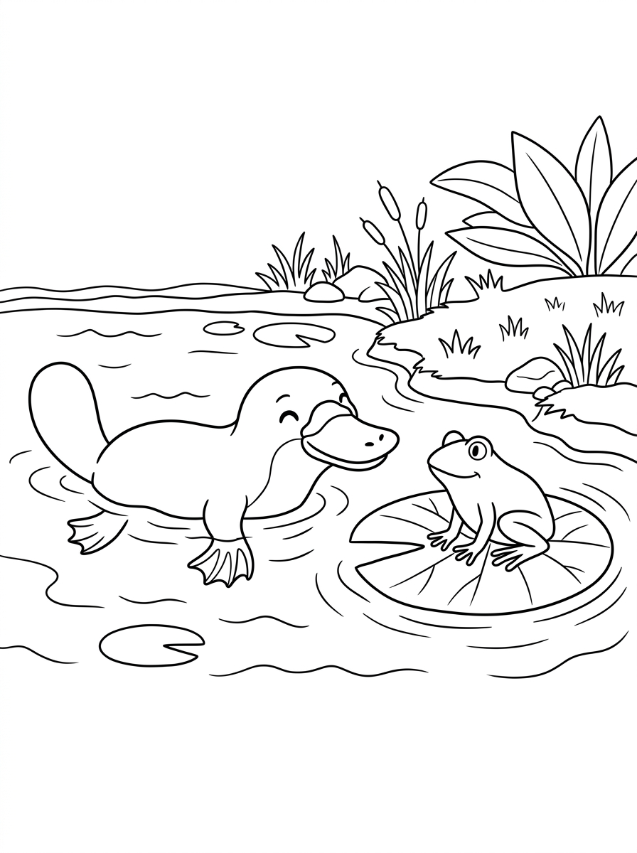 coloring pages for kids Platypus