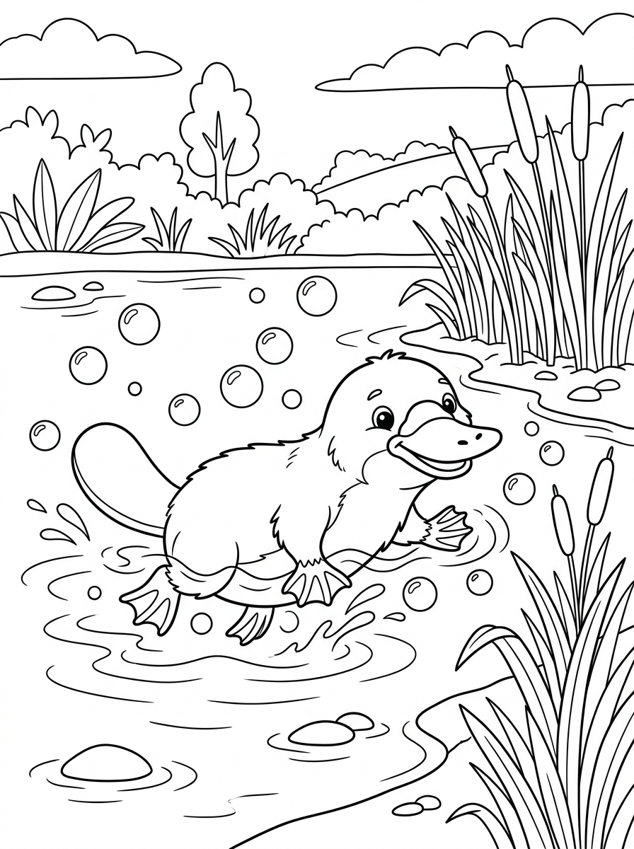 free printable coloring pages Platypus 1