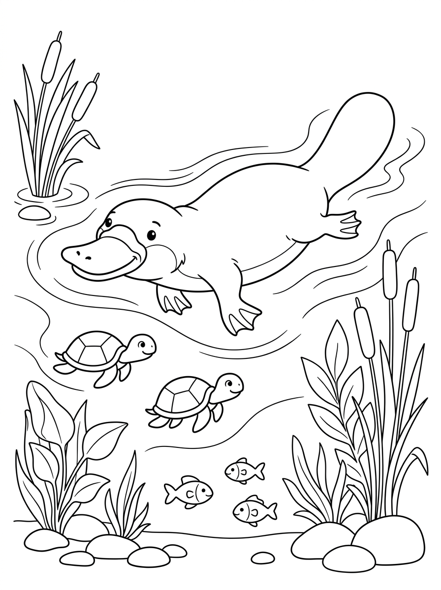 detailed Platypus coloring pages for adults 2