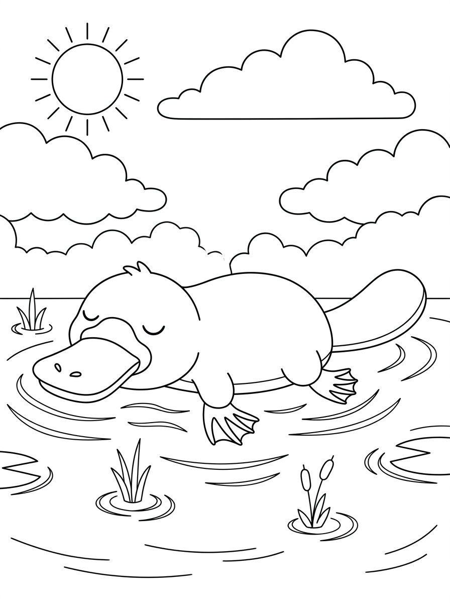 Platypus decorations coloring pages