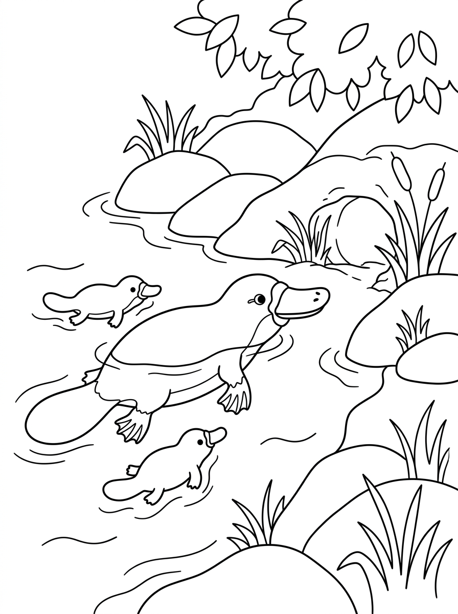 Platypus coloring pages for adults 1