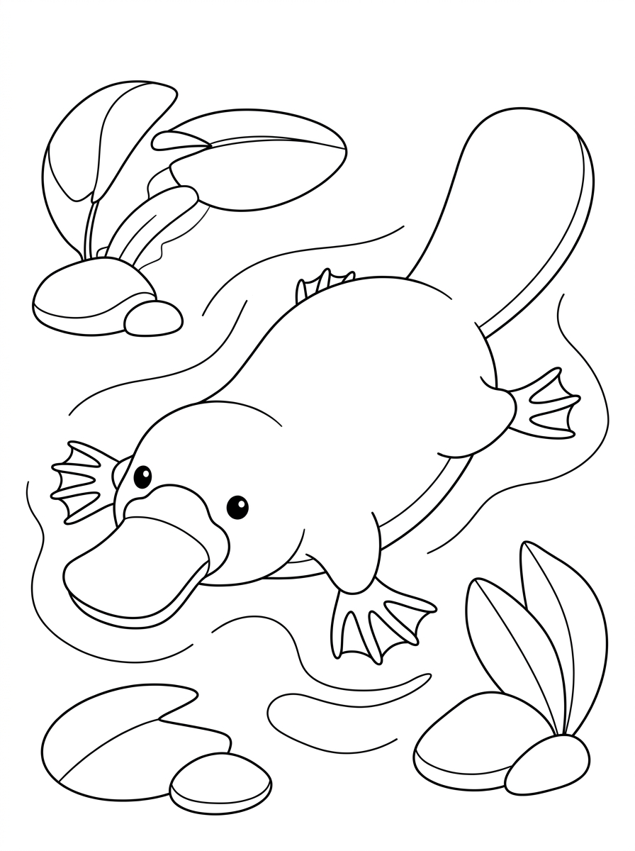 detailed Platypus coloring pages for adults