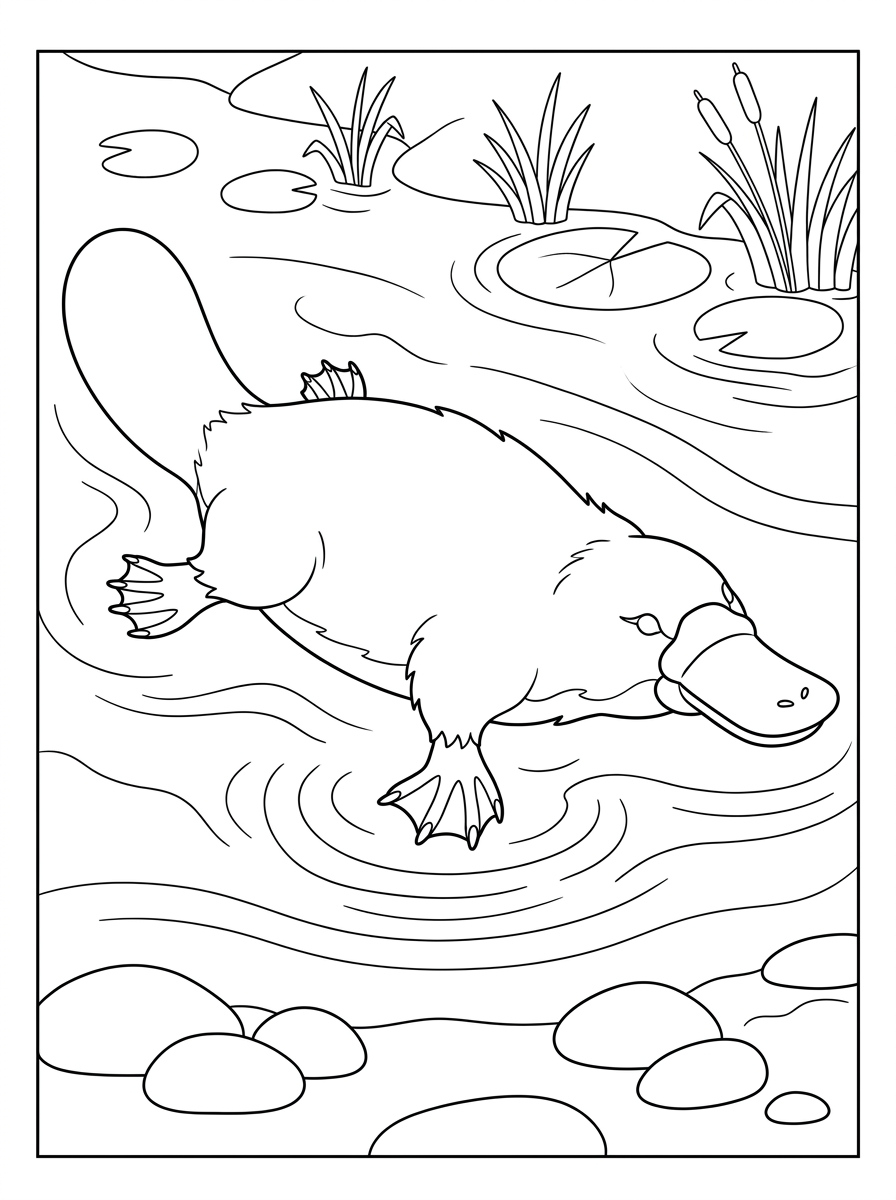 old-fashioned Platypus coloring pages