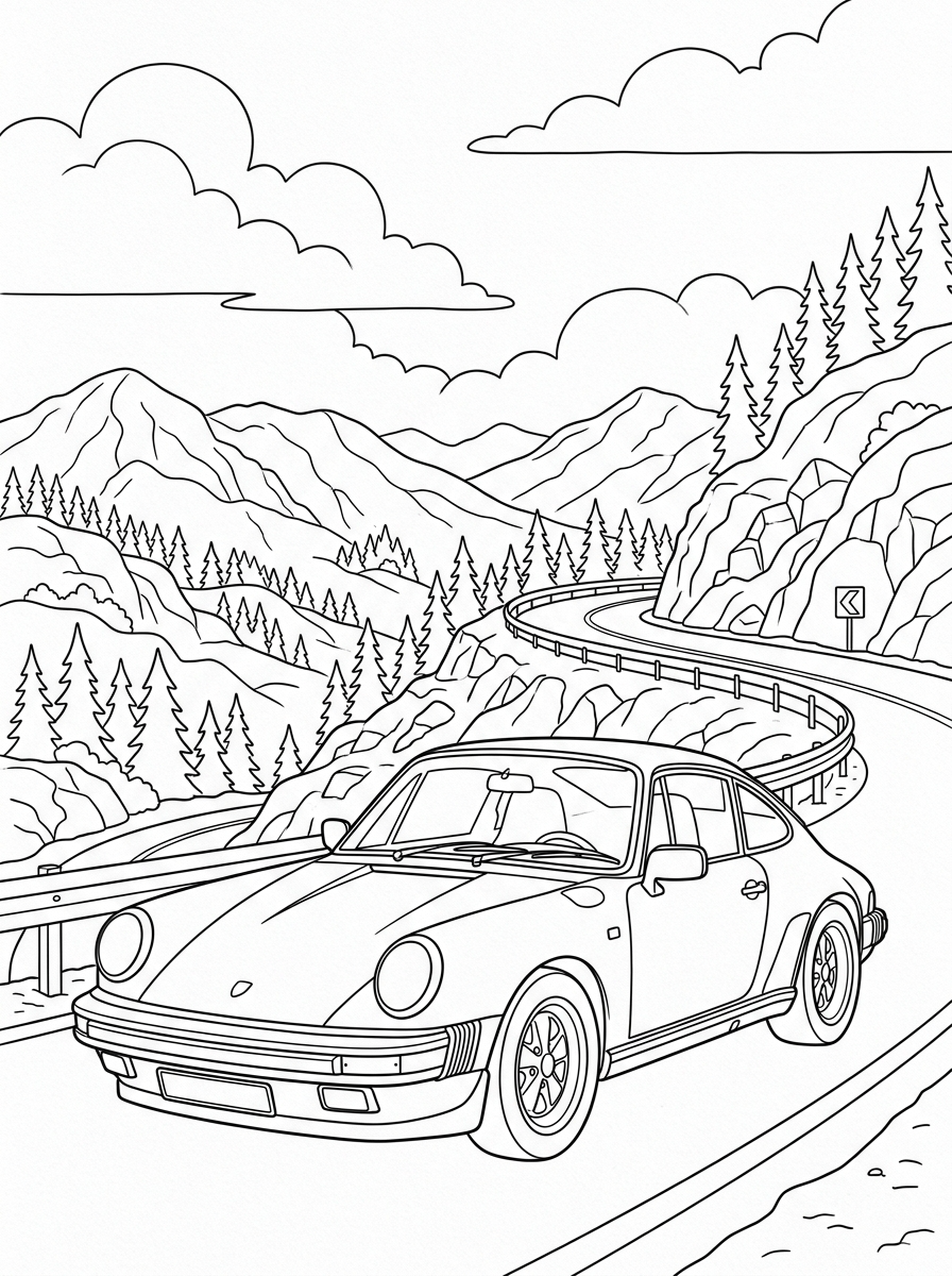 Porsche Coloring Pages 11 Porsche ornament coloring pages