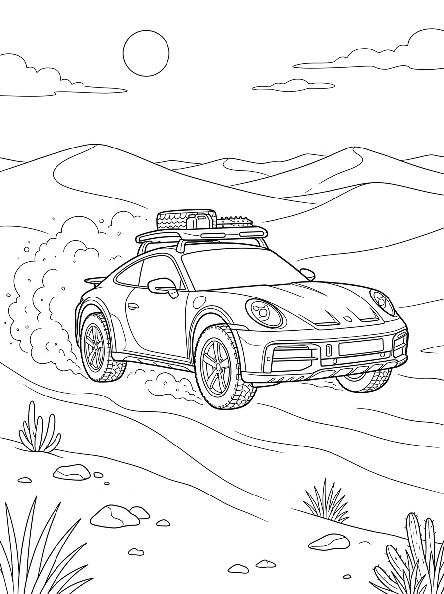 Porsche Coloring Pages 17 free adult Porsche coloring pages