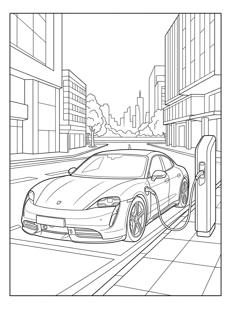 Porsche Coloring Pages 25 kawaii cute Porsche coloring pages 1