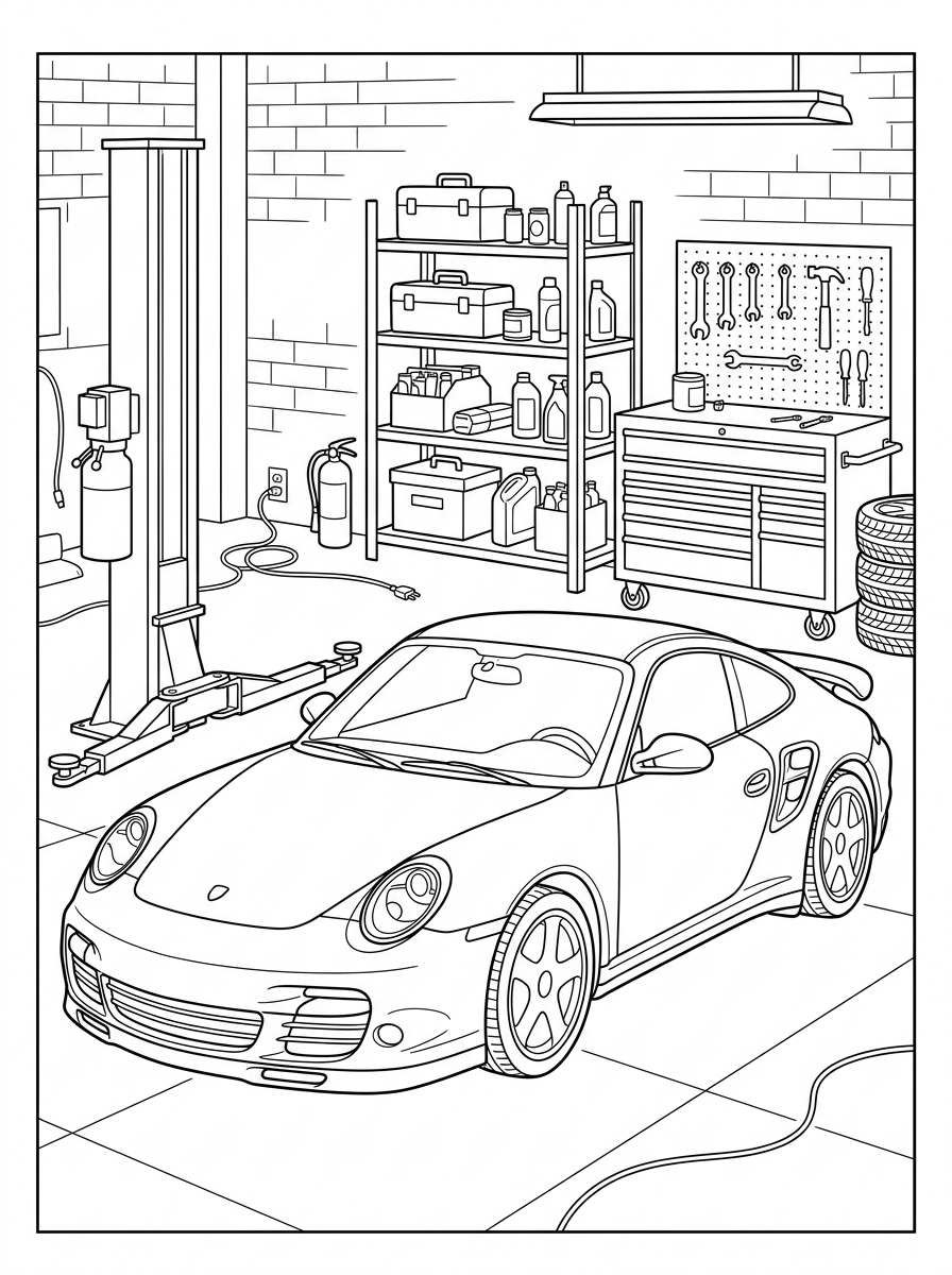 Porsche Coloring Pages 6 adult coloring pages Porsche