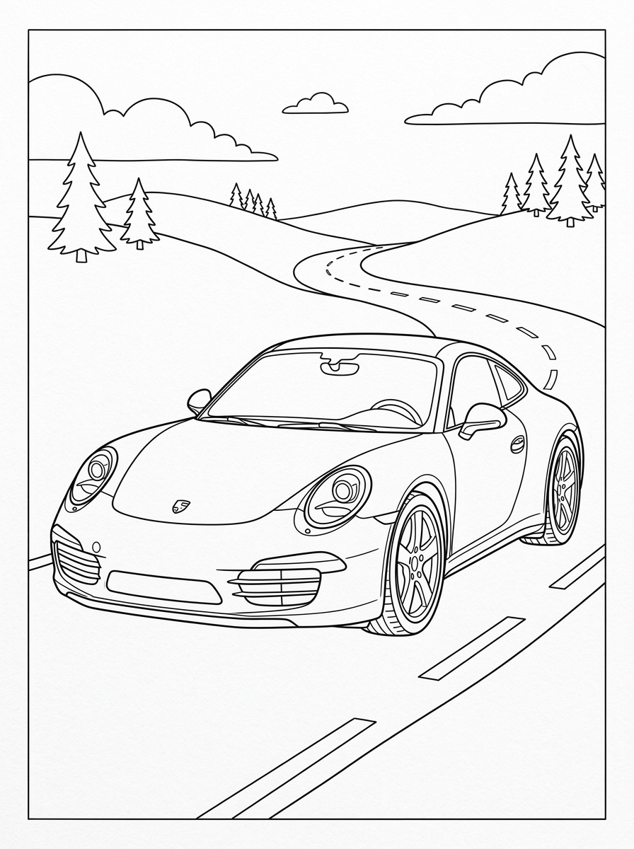 Porsche Coloring Pages 10 Porsche cards coloring pages