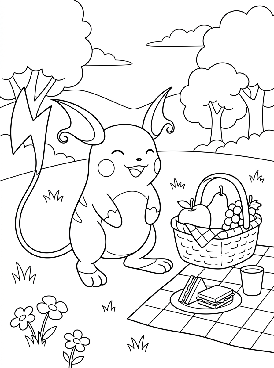 Pages de coloriage Raichu 12 Pages de coloriage Raichu à imprimer gratuitement (1)
