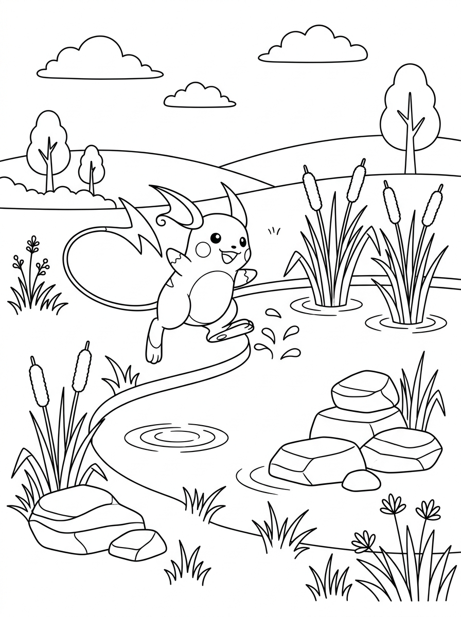 Pages de coloriage Raichu 13 coloriages de Raichu à l'ancienne