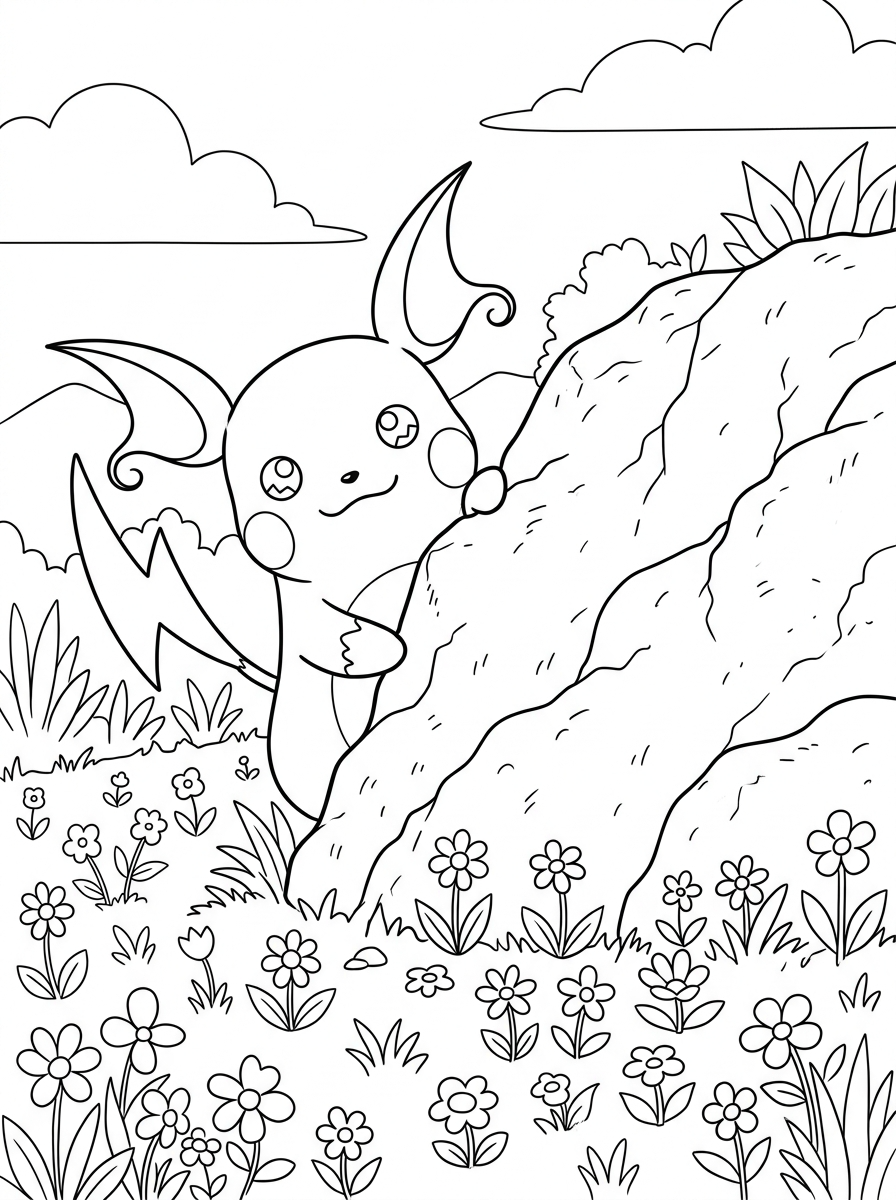 Pages de coloriage Raichu 15 Coloriages de Raichu faciles pour adultes