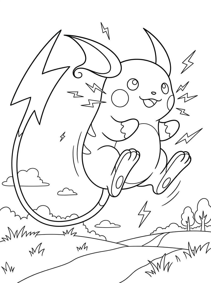 Pages de coloriage Raichu 18 Coloriages de Raichu pour enfants 1