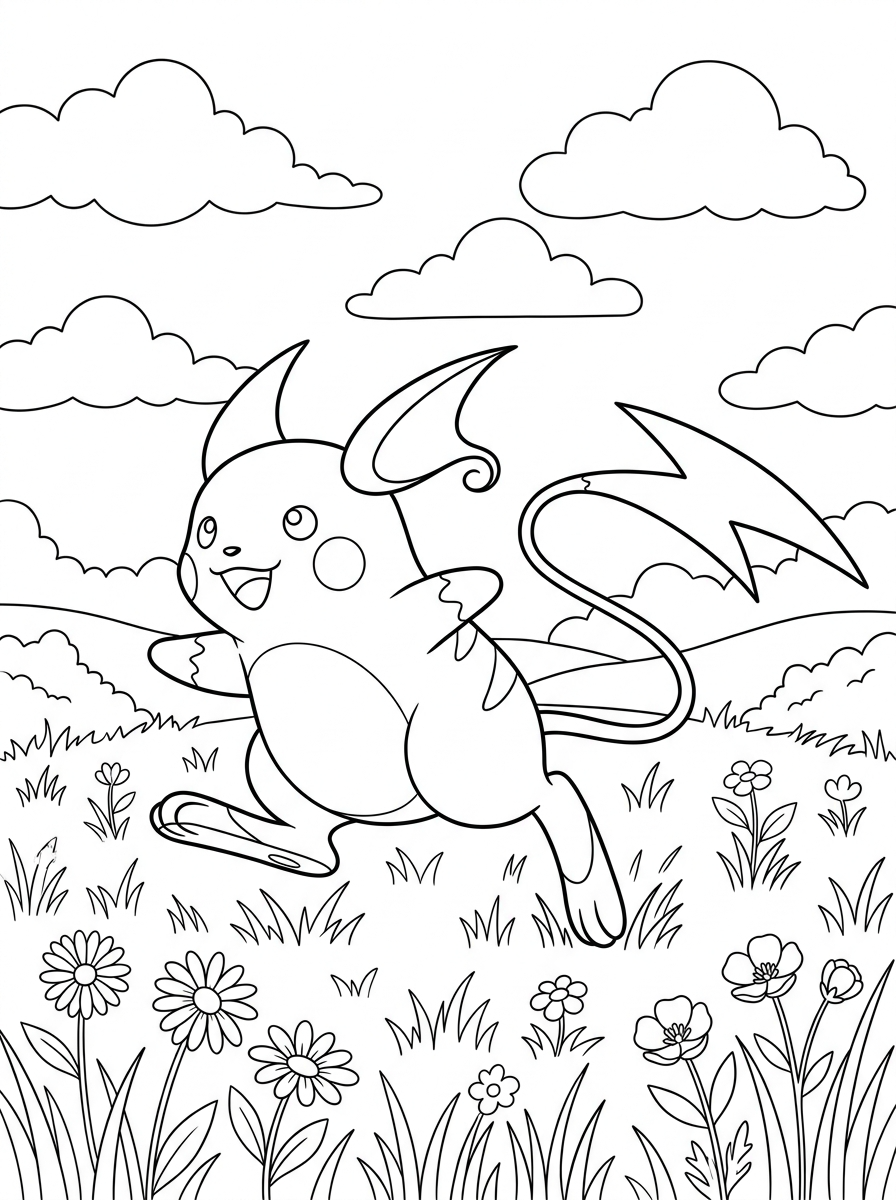 Pages de coloriage Raichu 19 Pages de coloriage Raichu à imprimer gratuitement (2)