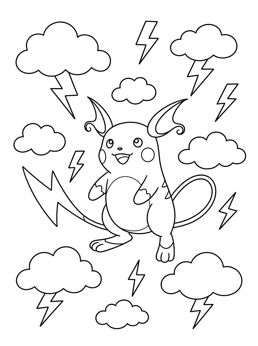 Pages de coloriage Raichu 3 Coloriages mignons de Raichu Grinch