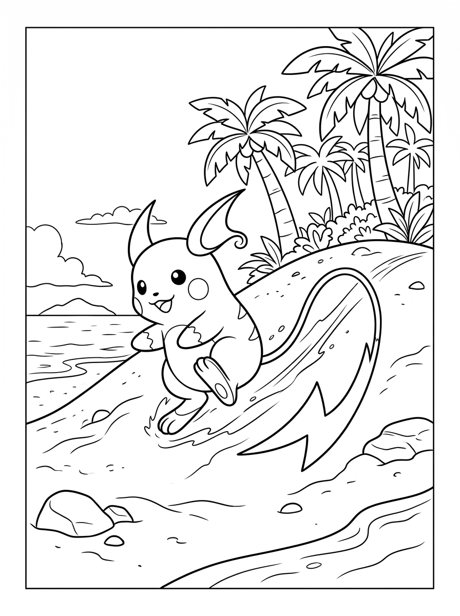 Pages de coloriage Raichu 21 Pages de coloriage pour adultes de Raichu