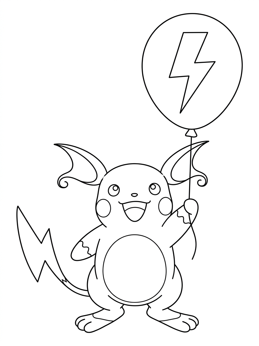 Pages de coloriage Raichu 5 Coloriages gratuits de l'arbre Raichu