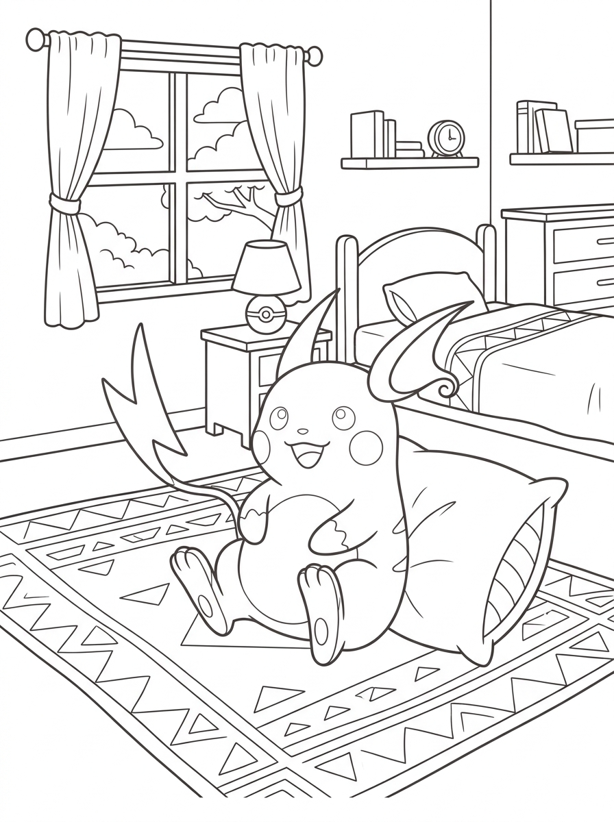 Pages de coloriage Raichu 6 Coloriages Raichu gratuits à imprimer pour adultes