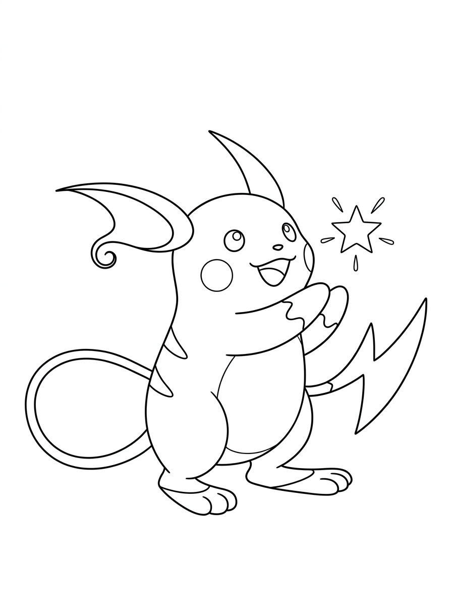 Pages de coloriage Raichu 9 Coloriages gratuits de Raichu pour adultes
