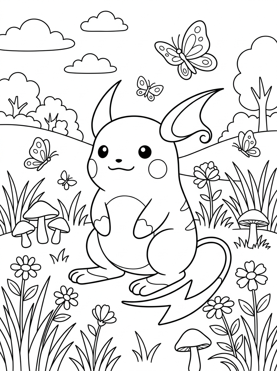 Pages de coloriage Raichu 10 Coloriage Raichu