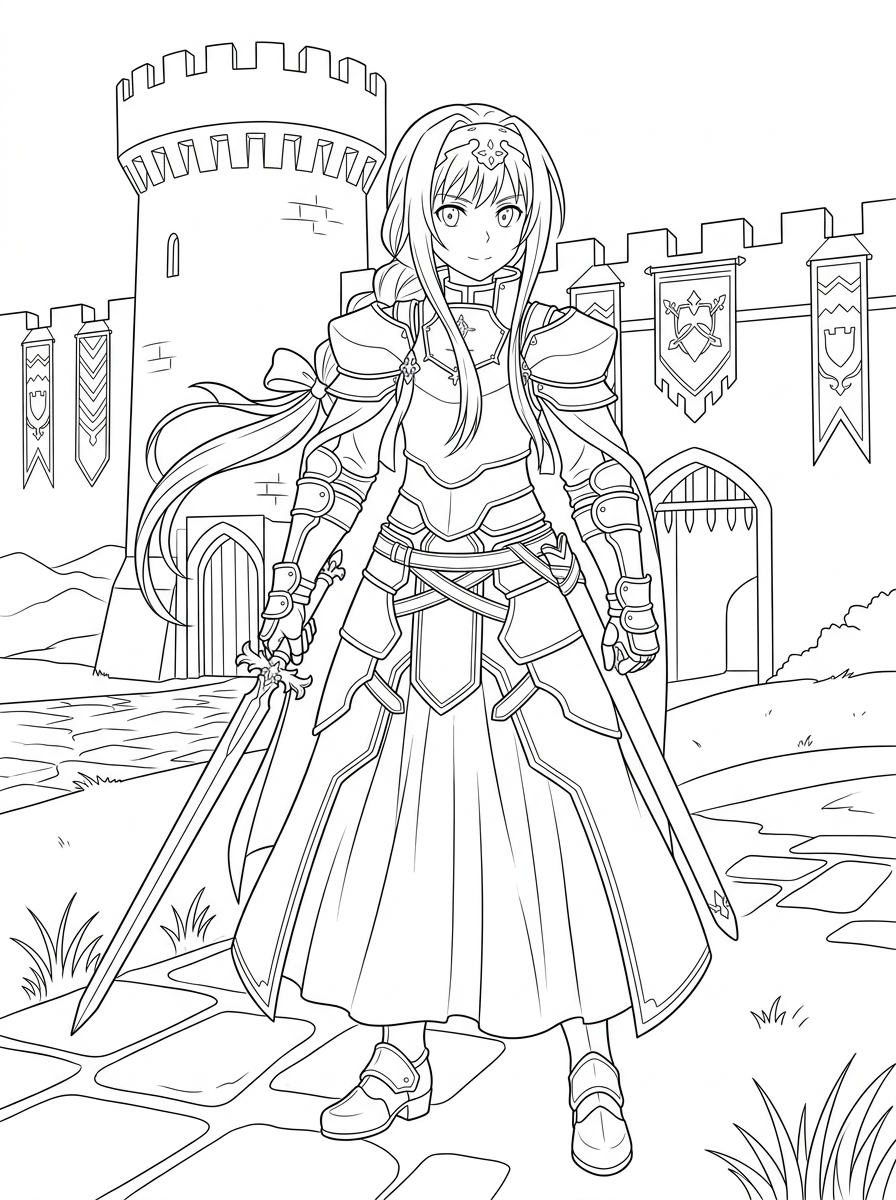 Sword Art Online Coloring Pages 2 Sword Art Online coloring pages for adults