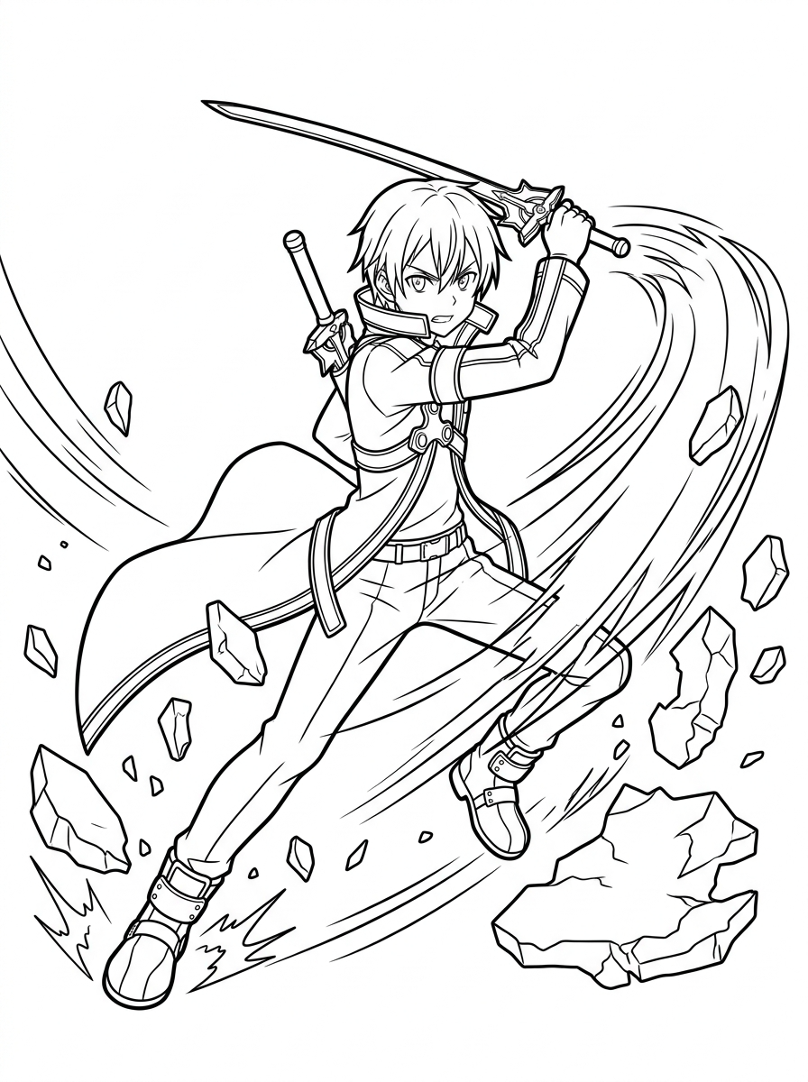 Sword Art Online Coloring Pages 11 easy cute Sword Art Online coloring pages