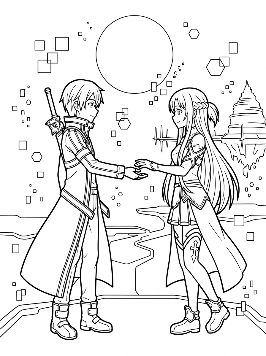 Sword Art Online Coloring Pages 13 Sword Art Online coloring pages for adults pdf 1