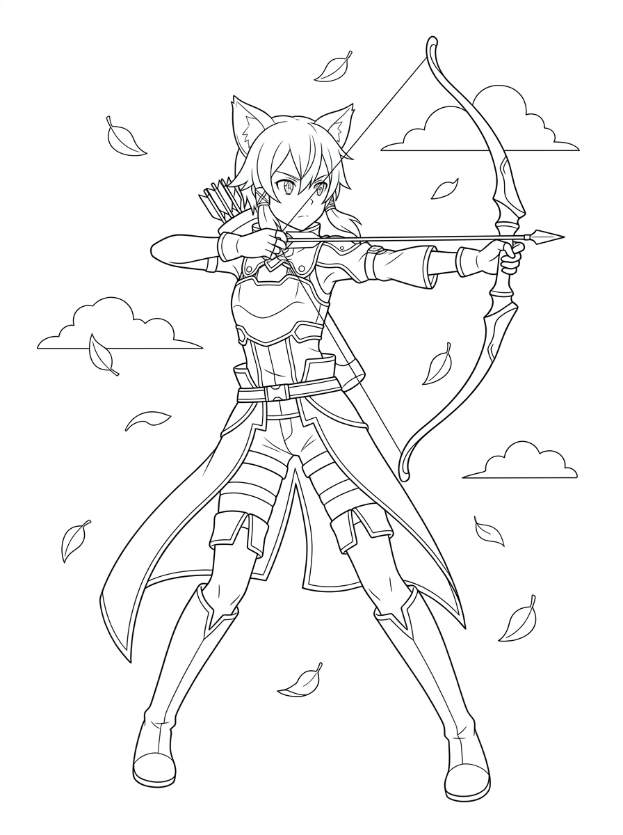 Sword Art Online Coloring Pages 21 easy cute Sword Art Online coloring pages 1