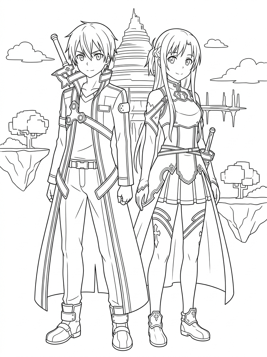 Sword Art Online Coloring Pages 22 free Sword Art Online tree coloring pages