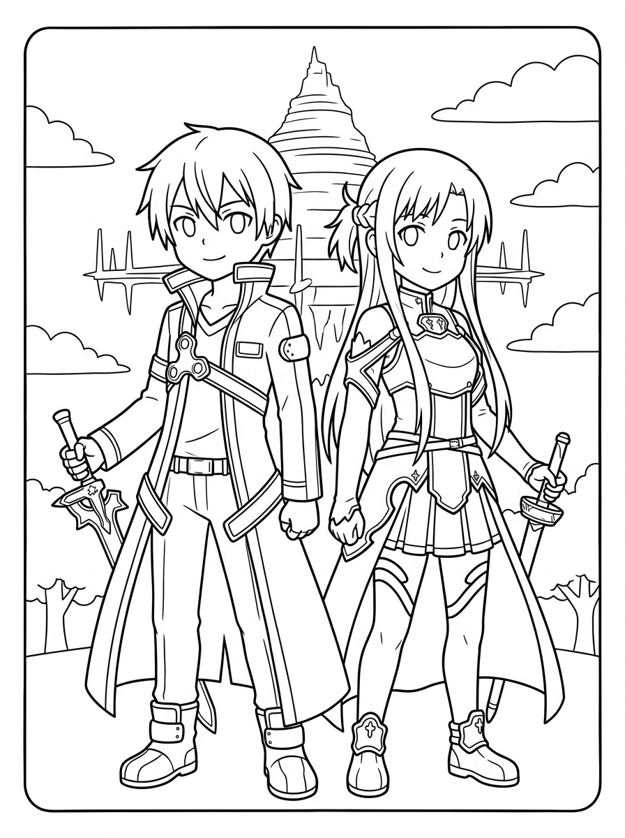 Sword Art Online Coloring Pages 23 free Sword Art Online coloring pages pdf