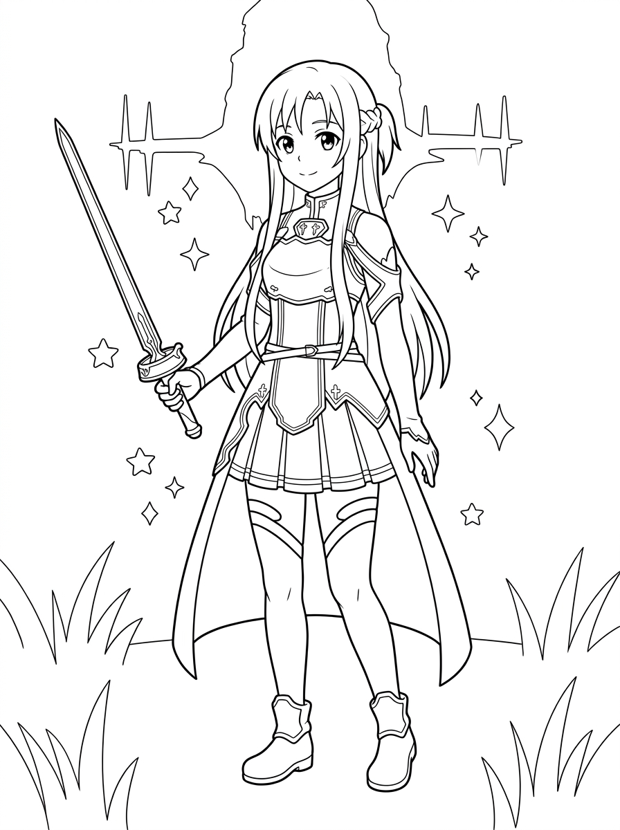 Sword Art Online Coloring Pages 5 fun Sword Art Online coloring pages