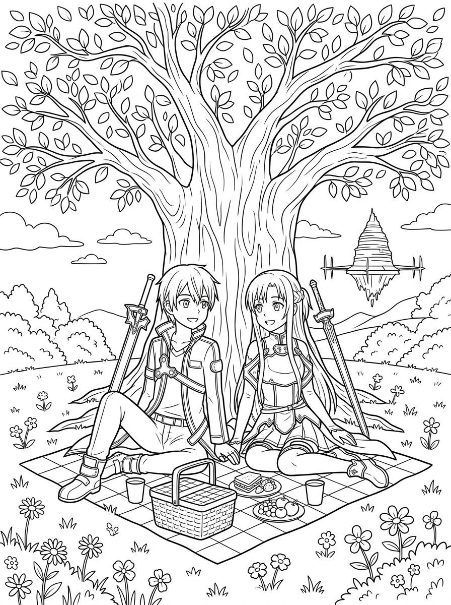 Sword Art Online Coloring Pages 6 coloring pages for kids Sword Art Online