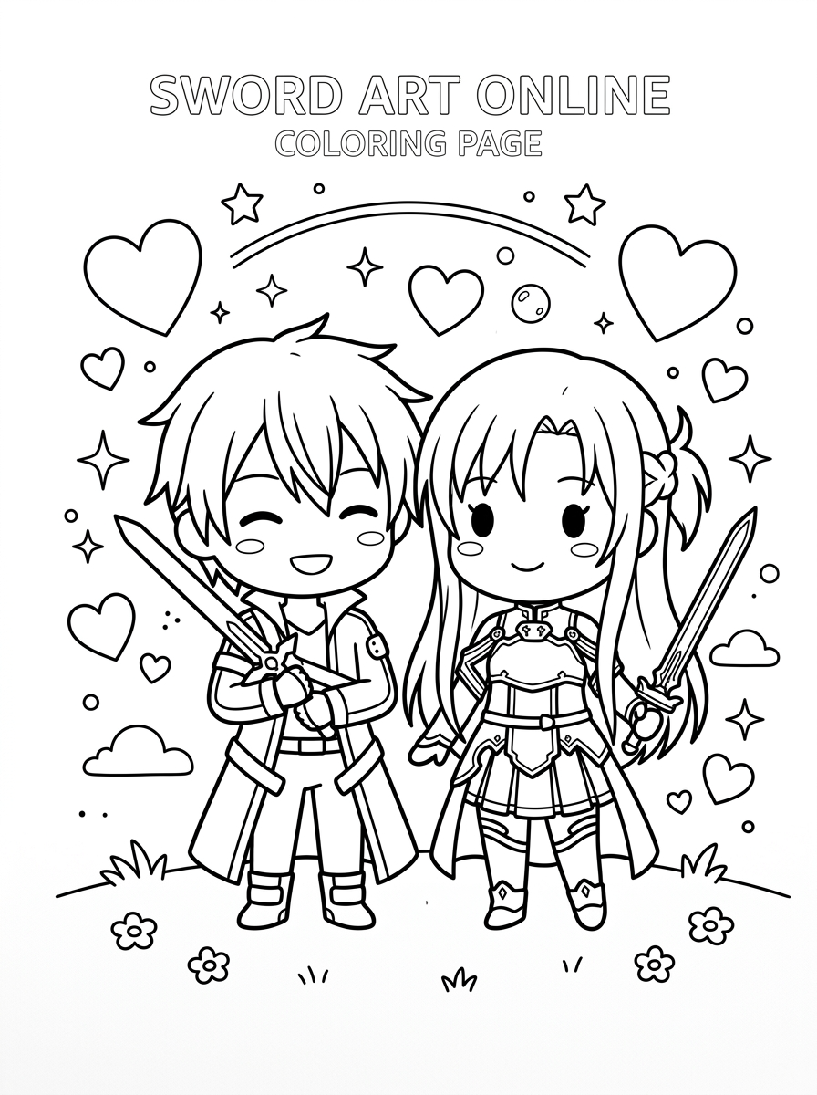 Sword Art Online Coloring Pages 8 kids Sword Art Online coloring pages