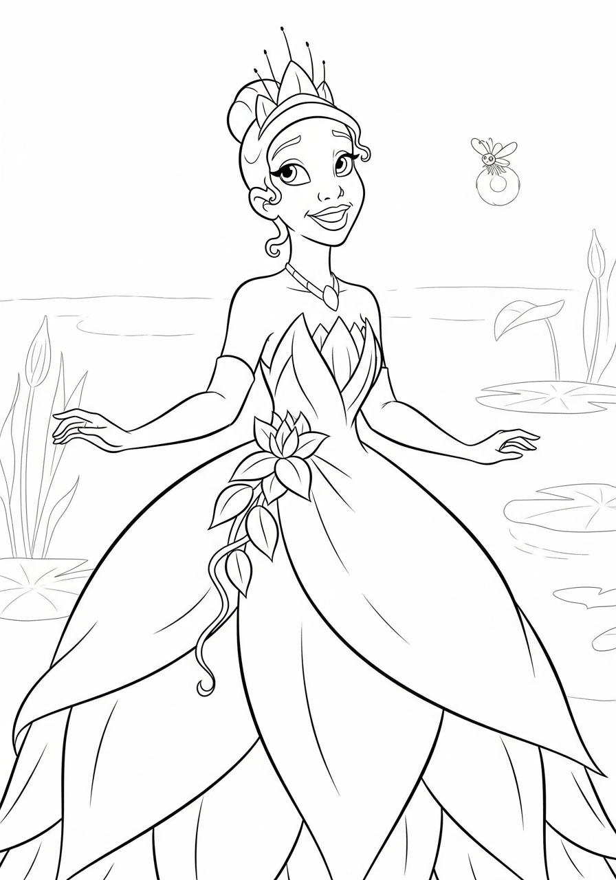 free Tiana printable coloring pages
